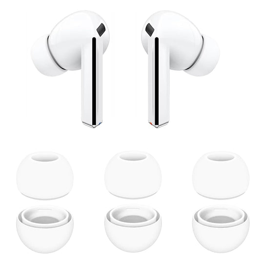 Techsuit ET3 propper for Samsung Galaxy Buds3 Pro, Størrelse S / M / L, Hvite