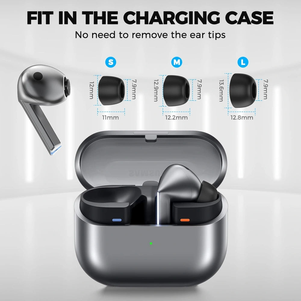 Techsuit ET3 propper for Samsung Galaxy Buds3 Pro, Størrelse S / M / L, Hvite