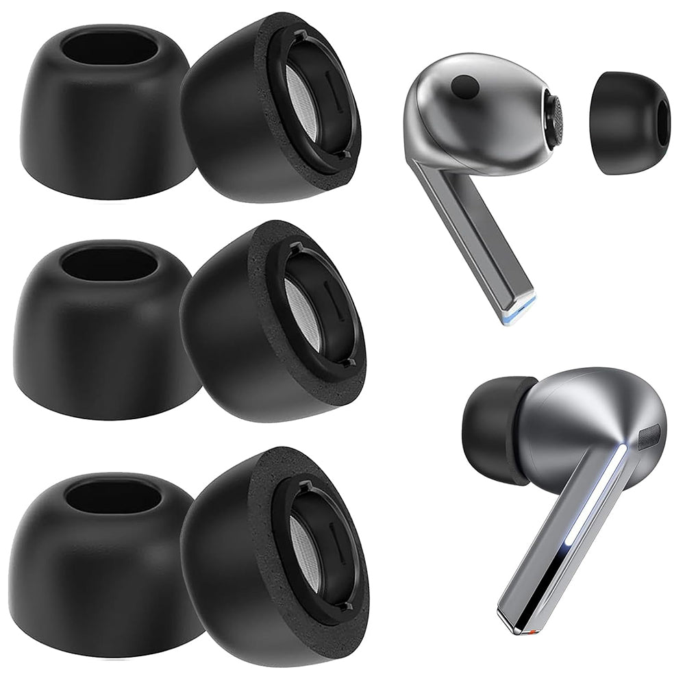 Techsuit ET3 propper for Samsung Galaxy Buds3 Pro, Størrelse S / M / L, Svarte