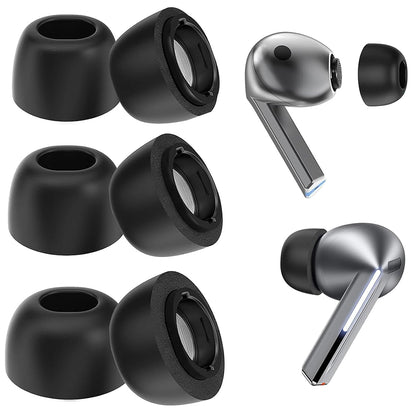 Techsuit ET3 propper for Samsung Galaxy Buds3 Pro, Størrelse S / M / L, Svarte
