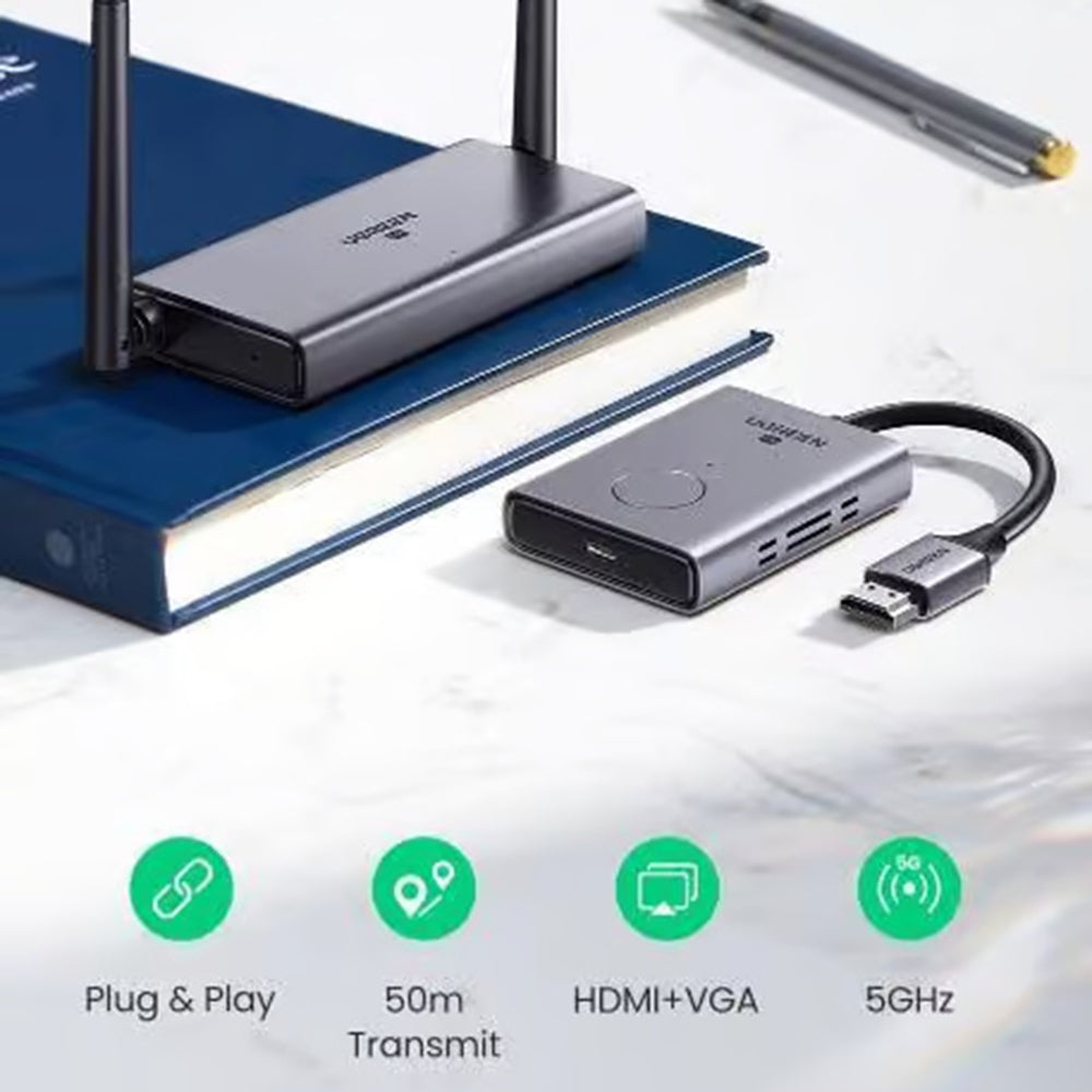 Trådløs HDMI Extender UGREEN CM506, 1080P, Grå