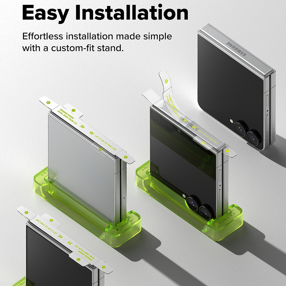 Beskyttelsesfilm for hengsel Ringke Dual Easy for Samsung Galaxy Z Flip8 F776, plast, sett med 2 stk