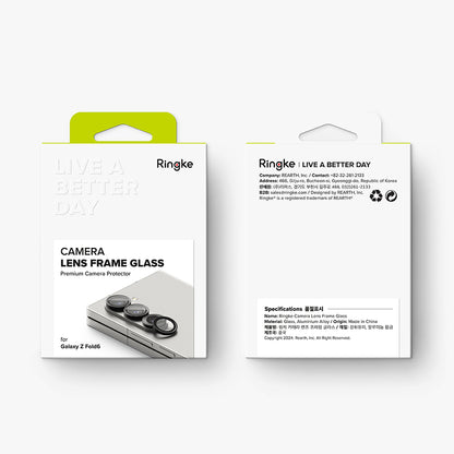 Beskyttelsesfolie for bakre kamera Ringke for Samsung Galaxy Z Fold6 F956, Herdet glass, Sett med 2 stykker, Svart