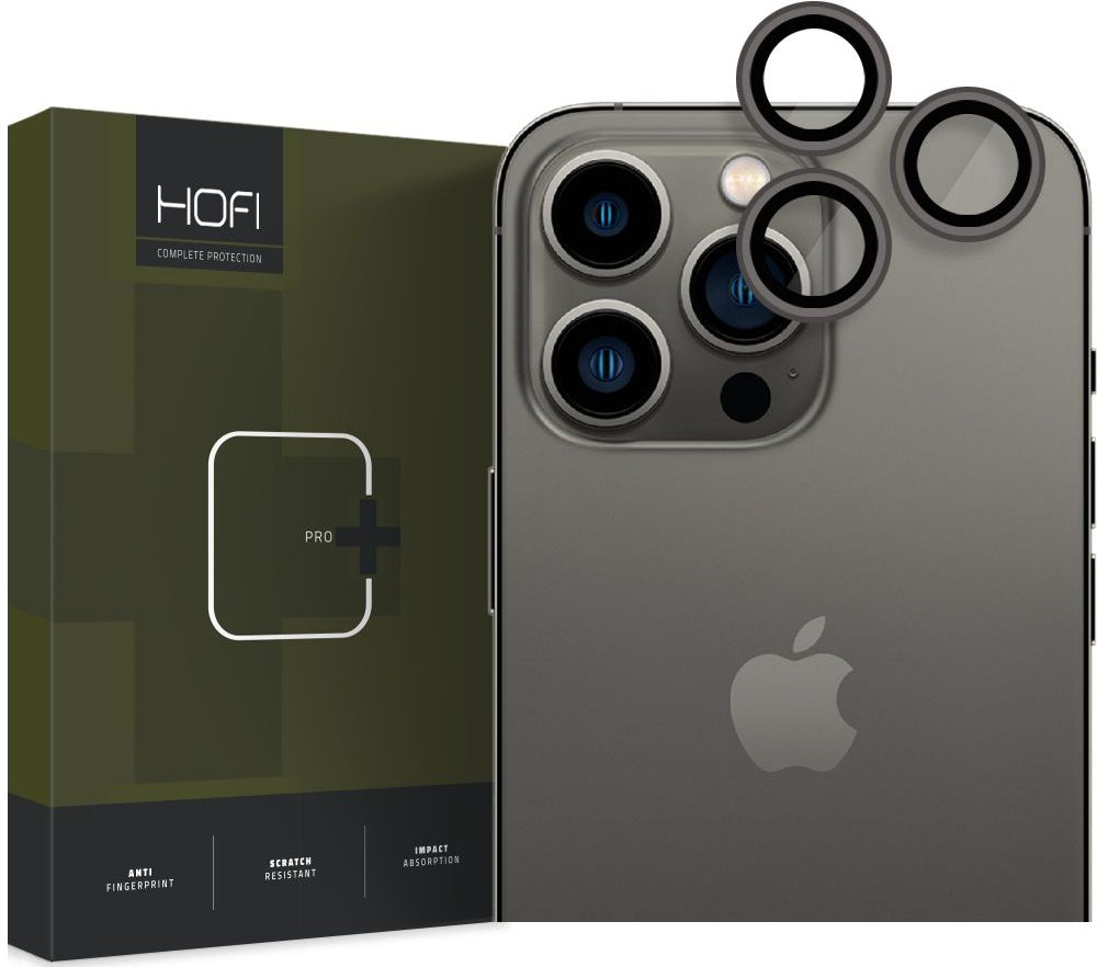 Beskyttelsesfolie for bakre kamera Tech-Protect CamRing PRO+ for Apple iPhone 14 Pro Max / 14 Pro, Herdet glass, Svart