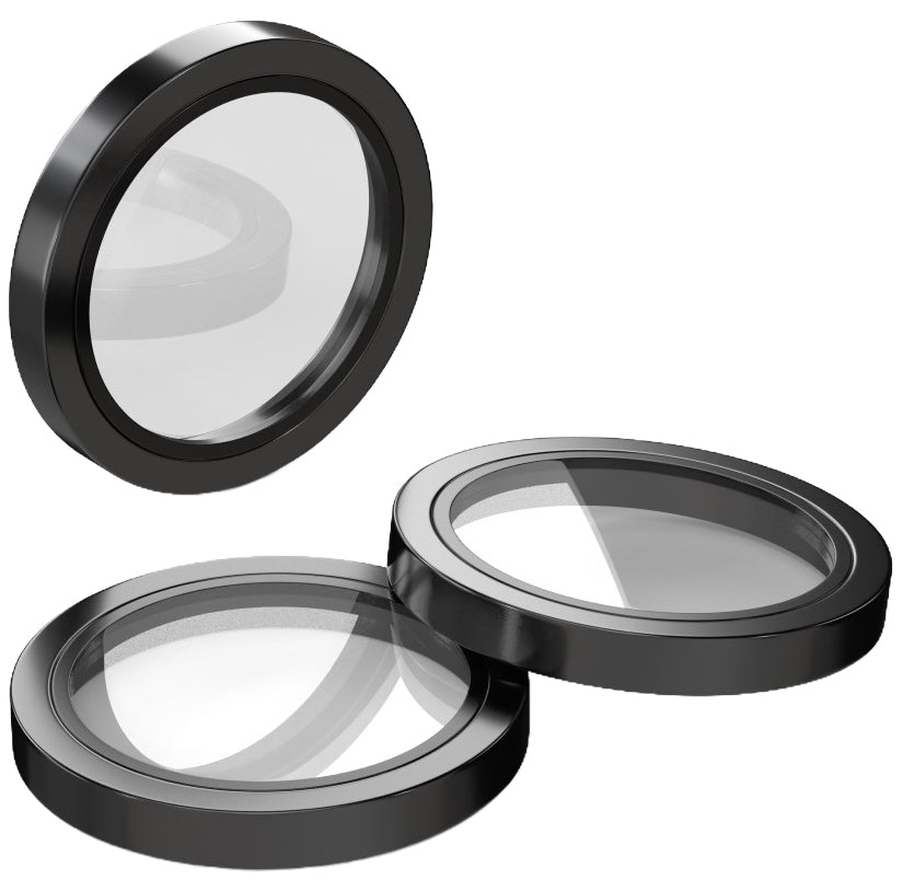 Etteri bakkamera beskyttelsesfilm for Apple iPhone 16 Pro Max / 16 Pro, herdet glass, svart