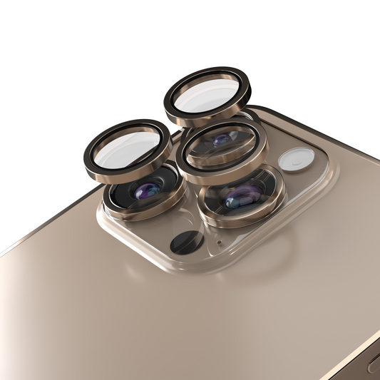 Etteri bakkamera beskyttelsesfilm for Apple iPhone 16 Pro Max / 16 Pro, Herdet glass, Bronse