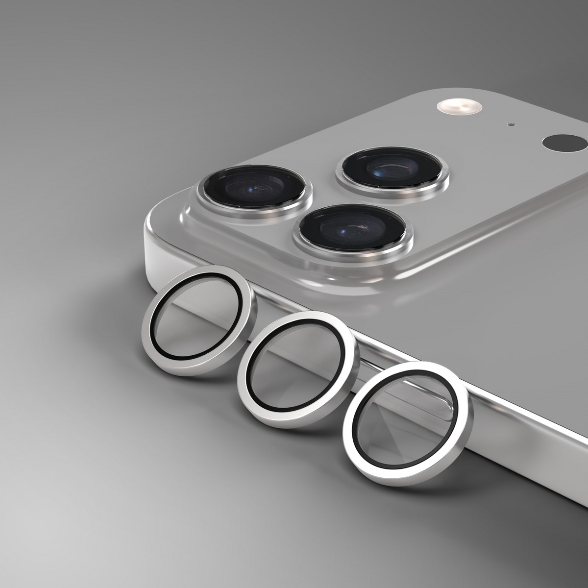 Etteri bakkamera beskyttelsesfilm for Apple iPhone 17 Pro Max / 17 Pro, herdet glass, grå