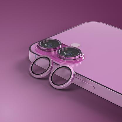 Etteri bakkamera beskyttelsesfilm for Apple iPhone 16 Plus / 16, Herdet glass, Rosa