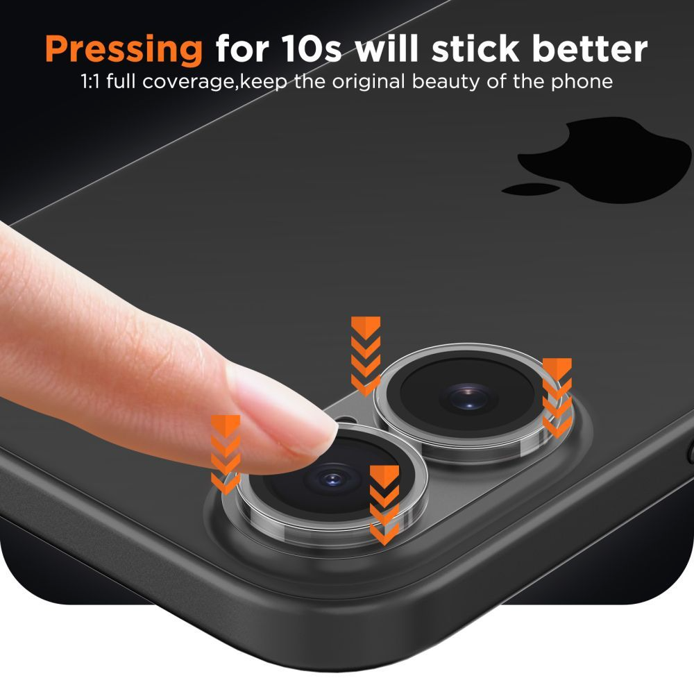 Beskyttelsesfolie for bakre kamera Tech-Protect CamFull Fit+ for Apple iPhone 17, Herdet glass, Matt gjennomsiktig