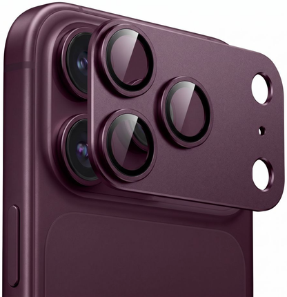 Bakre kamerabeskyttelse Tech-Protect CamFull Fit+ for Apple iPhone 18 Pro Max, Herdet glass, Burgunder rød