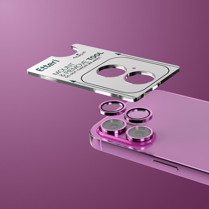 Etteri bakkamera beskyttelsesfilm for Apple iPhone 16 Plus / 16, Herdet glass, Rosa