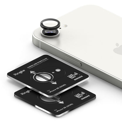 Beskyttelsesfolie Ringke Bakre Kamera for Apple iPhone 16e, Herdet Glass, Sett med 2 stykker, Svart