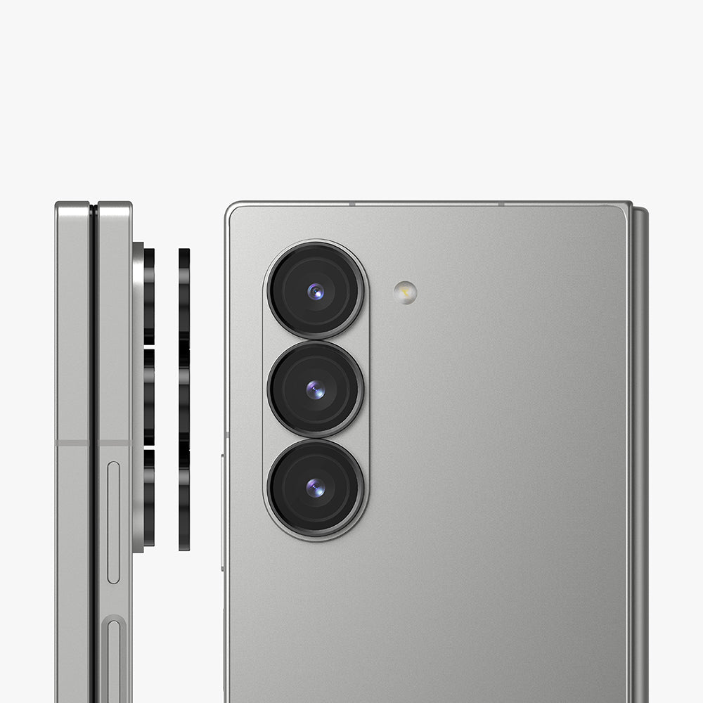 Beskyttelsesfolie for bakre kamera Ringke for Samsung Galaxy Z Fold6 F956, Herdet glass, Sett med 2 stykker, Svart