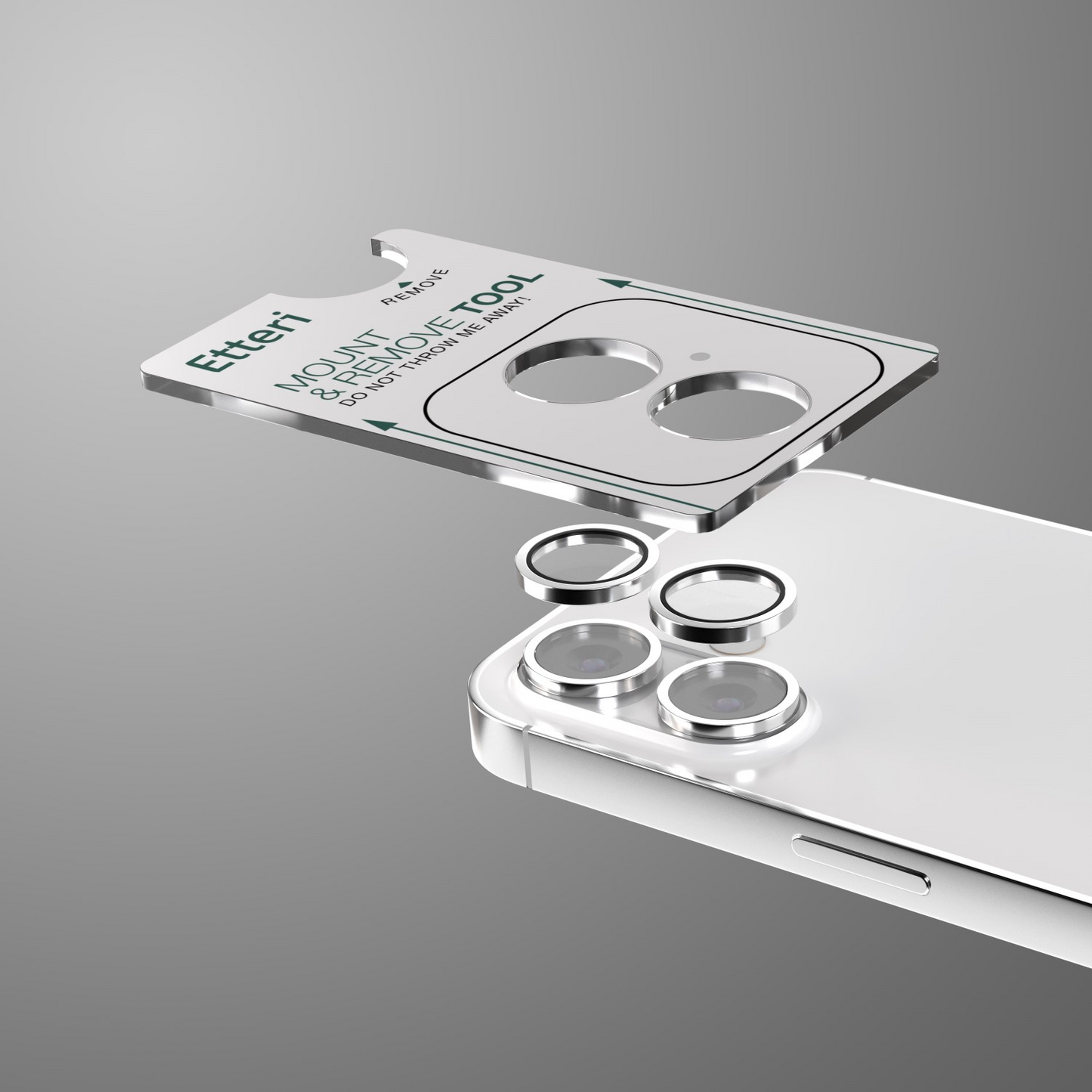 Etteri bakkamera beskyttelsesfilm for Apple iPhone 17, Herdet glass, Hvit