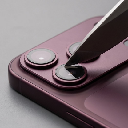Bakre kamerabeskyttelse Tech-Protect CamFull Fit+ for Apple iPhone 18 Pro Max, Herdet glass, Burgunder rød