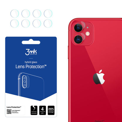 Bakre kameralinsebeskyttelse 3MK Protection for Apple iPhone 11, fleksibelt glass, sett med 4 stk, gjennomsiktig