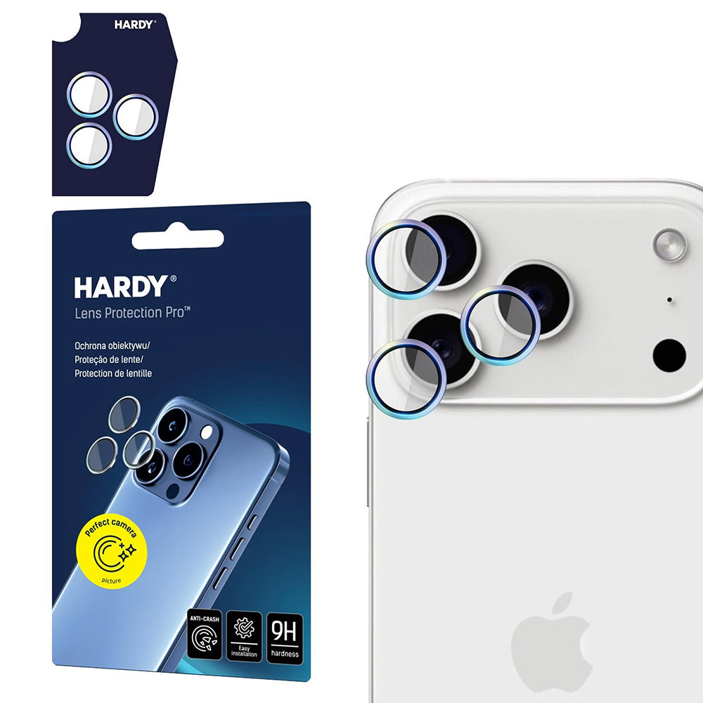 Bakre kamera beskyttelsesfolie 3MK Hardy Protection Pro for Apple iPhone 17 Pro Max / 17 Pro, Herdet glass, Flerfarget