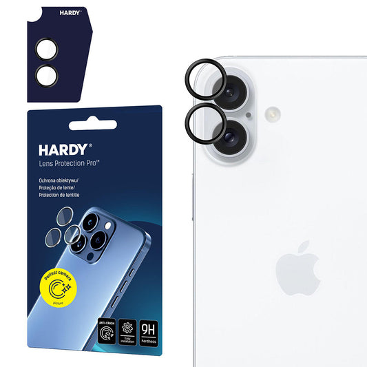 Beskyttelsesfolie for bakre kamera 3MK Hardy Protection Pro for Apple iPhone 17, Herdet glass, Svart