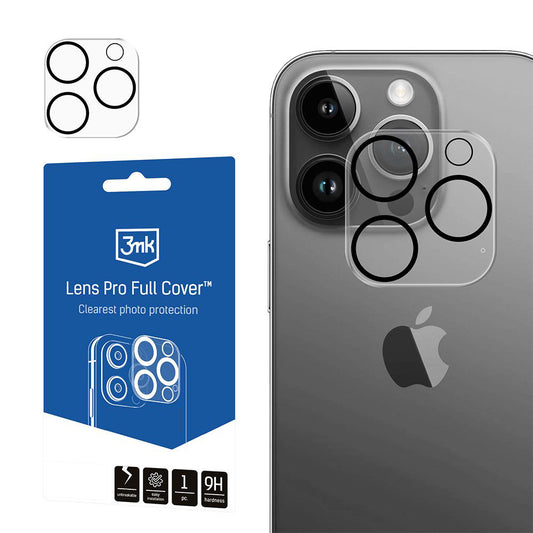 Bakre kamerabeskyttelse 3MK Pro Full Cover for Apple iPhone 14 Pro, Herdet glass, Transparent