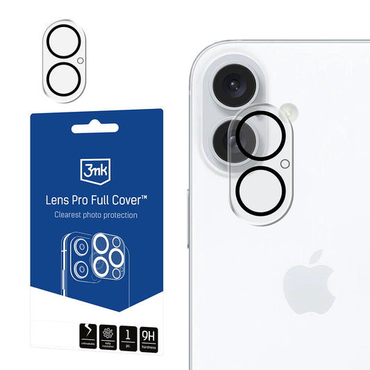 Beskyttelsesfolie Bakre Kamera 3MK Pro Full Cover for Apple iPhone 17, Herdet Glass, Svart