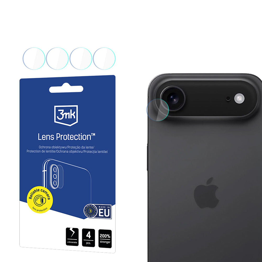 Bakre kamera beskyttelsesfilm 3MK Protection for Apple iPhone 17 Air, Herdet glass, Sett med 4 stykker, Gjennomsiktig