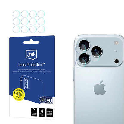 Beskyttelsesfolie for bakre kamera 3MK Protection for Apple iPhone 17 Pro, Herdet glass, Sett med 4 stykker, Gjennomsiktig
