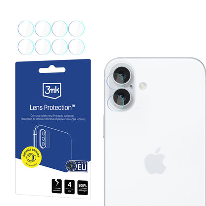 Bakre kamerabeskyttelsesfolie 3MK Protection for Apple iPhone 17, Herdet glass, Sett med 4 stykker, Gjennomsiktig