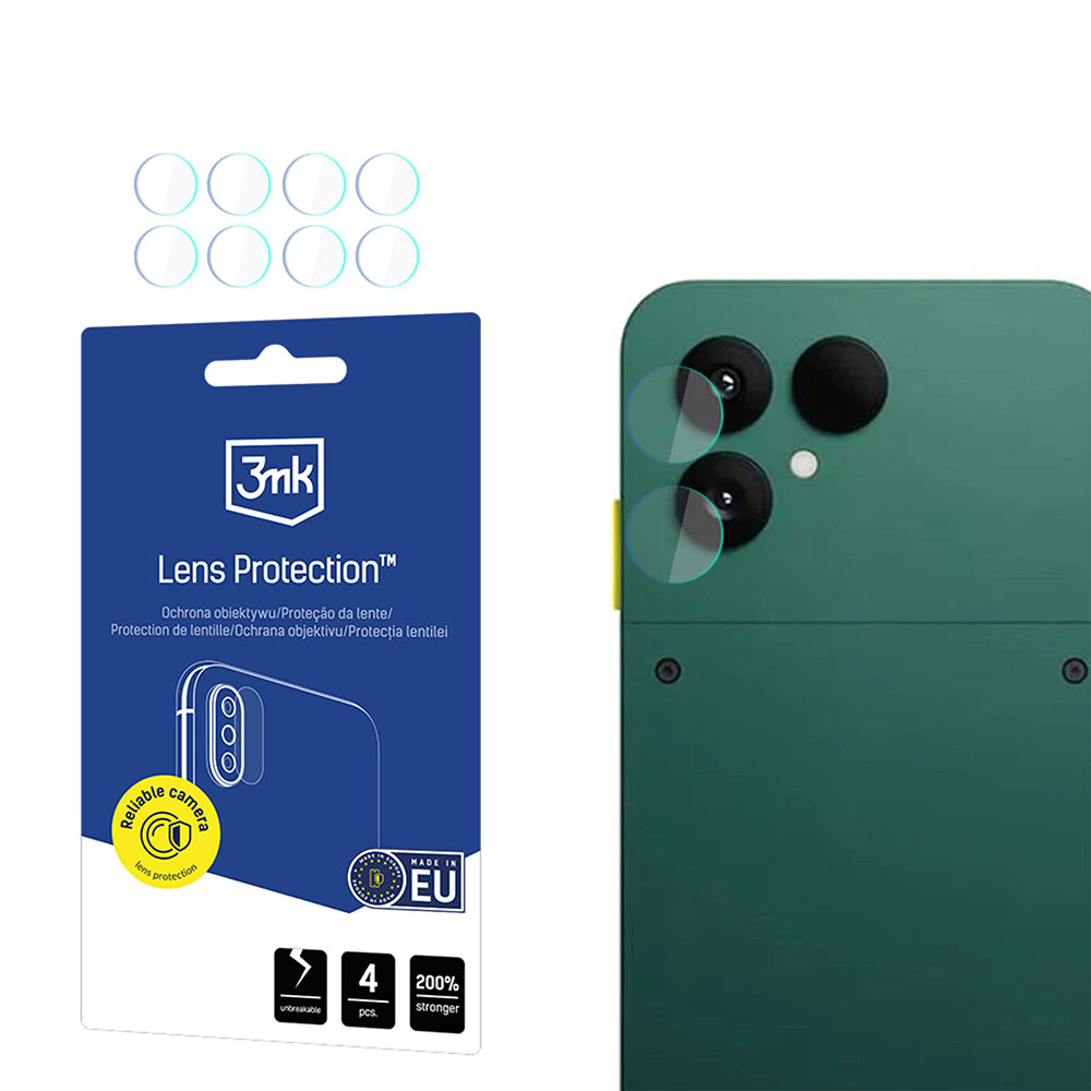 Beskyttelsesfilm for bakre kamera 3MK Protection for Fairphone 6, Herdet glass, Sett med 4 stk, Transparent