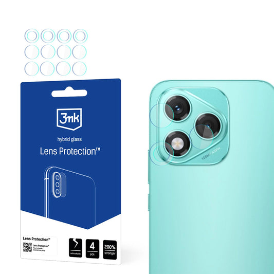 Bakre kameralinsebeskyttelse 3MK Protection for Honor 400 Lite, fleksibelt glass, sett med 4 stk, gjennomsiktig