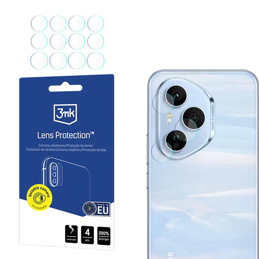 Beskyttelsesfilm for bakre kamera 3MK Protection for Honor 400 Pro, fleksibelt glass, sett med 4 stk, gjennomsiktig