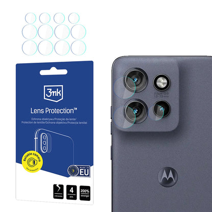 Beskyttelsesfolie for bakre kamera 3MK Protection for Motorola Edge 60 Neo, Fleksibelt glass, Sett med 4 stykker, Gjennomsiktig