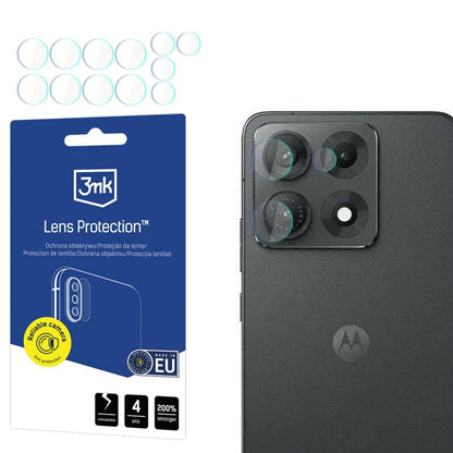 Bakre kameralinsebeskyttelse 3MK Protection for Motorola Edge 70 Max, Herdet glass, Sett med 4 stk, Transparent