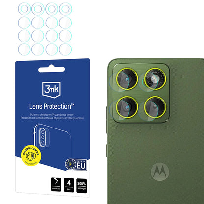 Beskyttelsesfolie for bakre kamera 3MK Protection for Motorola Edge 70, Herdet glass, Sett med 4 stykker, Gjennomsiktig