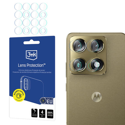 Beskyttelsesfolie for bakre kamera 3MK Protection for Motorola Edge 70 Ultra / Signature, Fleksibelt glass, Sett med 4 stykker, Gjennomsiktig