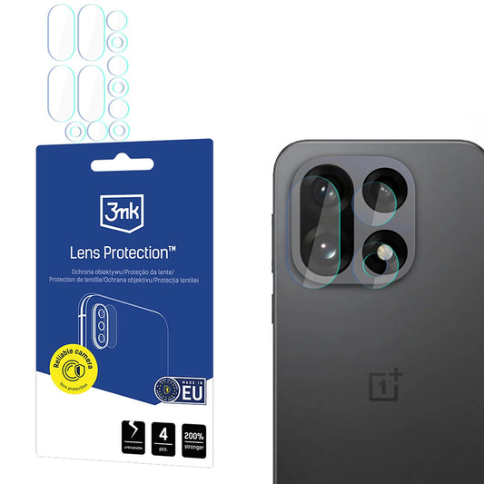 Bakre kamerabeskyttelsesfolie 3MK Protection for OnePlus 15, Herdet glass, Sett med 4 stykker, Gjennomsiktig