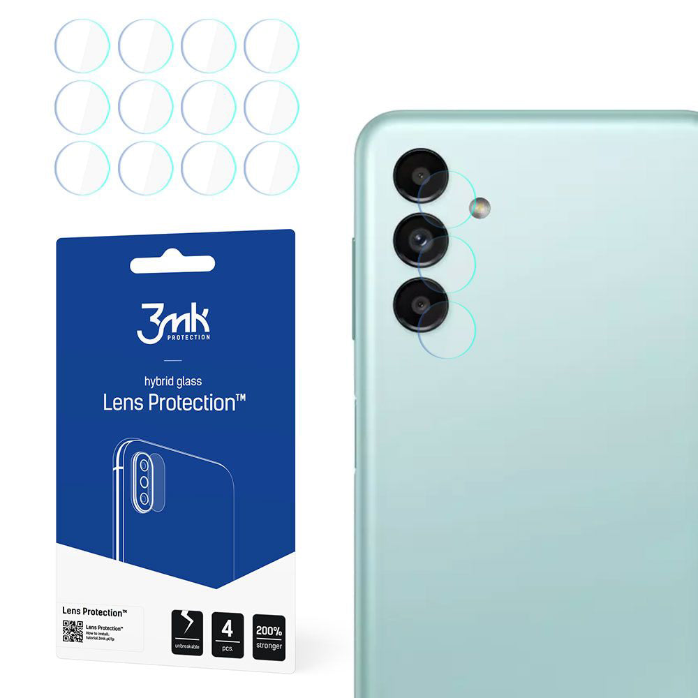 Bakre kameralinsebeskyttelse 3MK Protection for Samsung Galaxy A13 5G A136, fleksibelt glass, sett med 4 stk, transparent