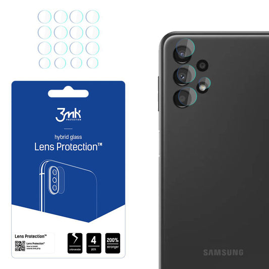 Bakre kameralinsebeskyttelse 3MK Protection for Samsung Galaxy A13 A135, fleksibelt glass, sett med 4 stk, transparent