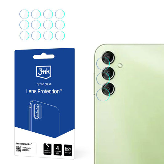 3MK Protection bakkamera beskyttelsesfilm for Samsung Galaxy A14 A145 / A14 5G A146, fleksibelt glass, sett med 4 stk, transparent