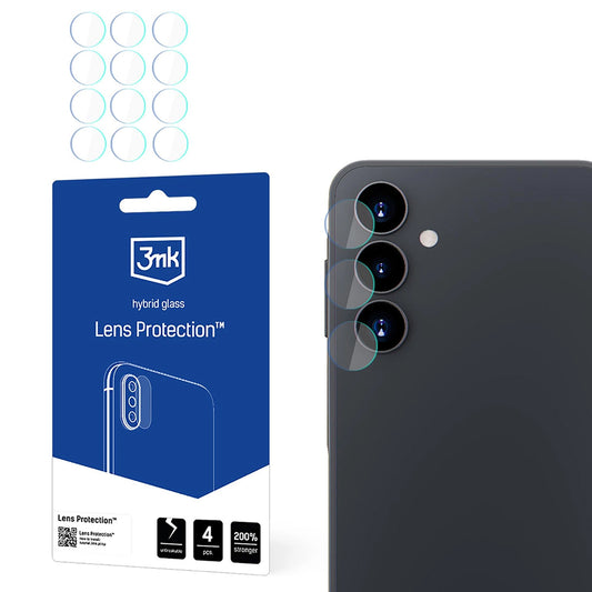 Bakre kameralinsebeskyttelse 3MK Protection for Samsung Galaxy A16 5G A166 / A16 4G A165, fleksibelt glass, sett med 4 stk, gjennomsiktig
