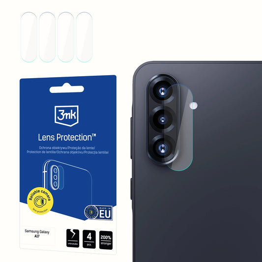 Bakre kameralinsebeskyttelse 3MK Protection for Samsung Galaxy A17 4G / A17 5G, fleksibelt glass, sett med 4 stk, gjennomsiktig