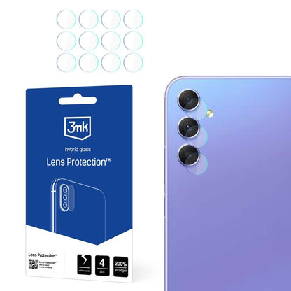 Bakre kameralinsebeskyttelse 3MK Protection for Samsung Galaxy A55 5G A556 / A35 5G A356, fleksibelt glass, sett med 4 stk, transparent