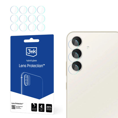 Bakre kameralinsebeskyttelse 3MK Protection for Samsung Galaxy S24 S921, fleksibelt glass, sett med 4 stk, gjennomsiktig