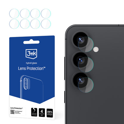 Bakre kameralinsebeskyttelse 3MK Protection for Samsung Galaxy S25 S931, fleksibelt glass, sett med 4 stk, gjennomsiktig
