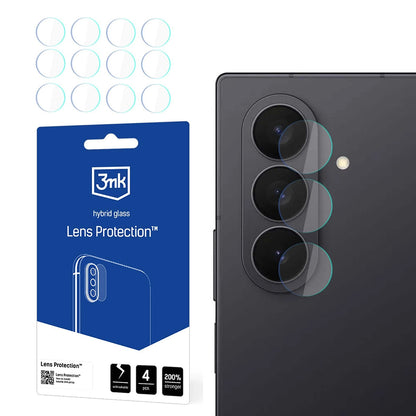 Bakre kameralinsebeskyttelse 3MK Protection for Samsung Galaxy Z Fold7 F966, fleksibelt glass, sett med 4 stk, transparent