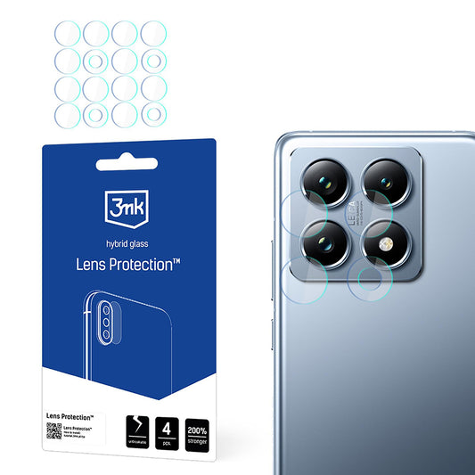 3MK Protection bakkamera beskyttelsesfilm for Xiaomi 14T Pro / 14T, fleksibelt glass, sett med 4 stk, transparent