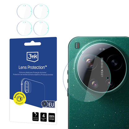 Beskyttelsesfolie Bakre Kamera 3MK Protection for Xiaomi 17 Ultra, Fleksibelt Glass, Sett med 4 stykker, Gjennomsiktig