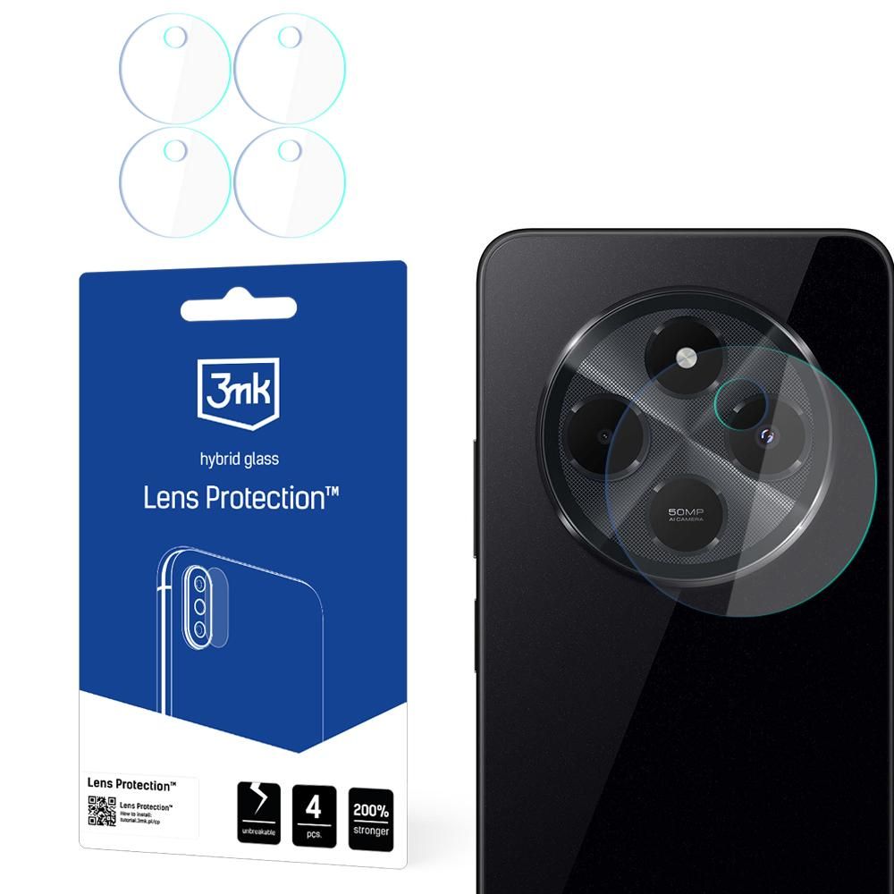 Bakre kameralinsebeskyttelse 3MK Protection for Xiaomi Poco C75 / Redmi 14C, fleksibelt glass, sett med 4 stk, gjennomsiktig