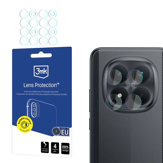 Bakre kameralinsebeskyttelse 3MK Protection for Xiaomi Poco M8 Pro, Herdet glass, Sett med 4 stk, Transparent