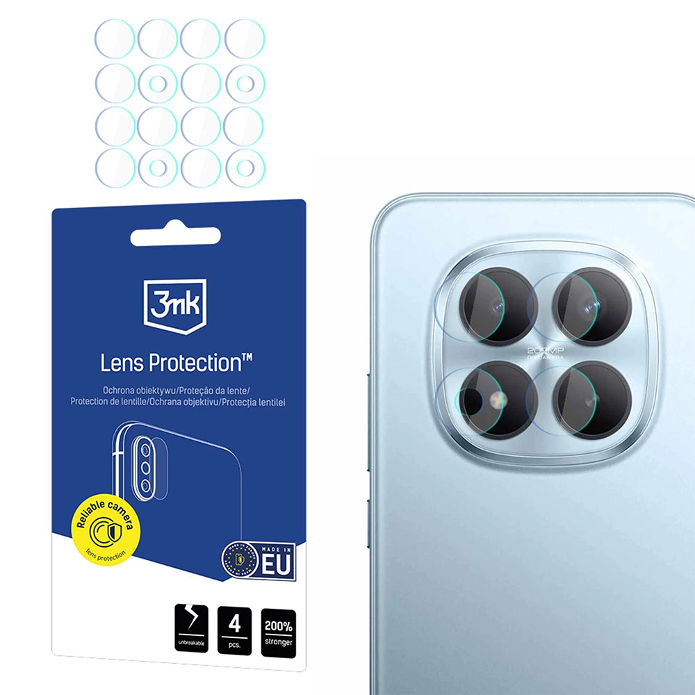 Bakre kamera beskyttelsesfilm 3MK Protection for Xiaomi Redmi Note 15 Pro 5G, Fleksibelt glass, Sett med 4 stykker, Gjennomsiktig