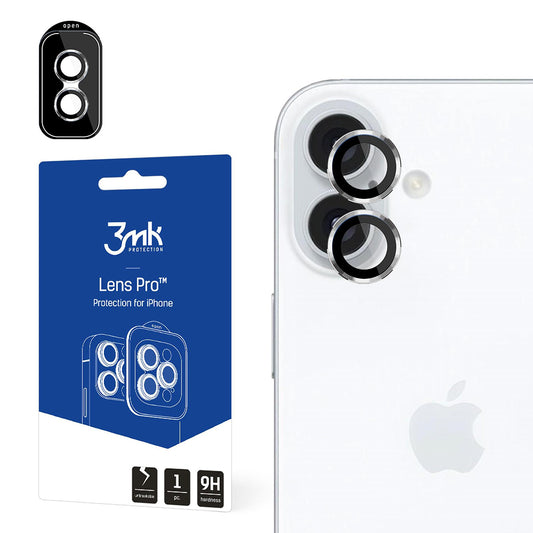 Bakre kameralinsebeskyttelse 3MK Protection Pro for Apple iPhone 16 Plus / 16, Herdet glass, Sølv
